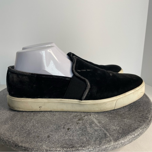 Vince. Preston Black Velvet Slip On Sneakers Shoes 8 - Picture 5 of 14